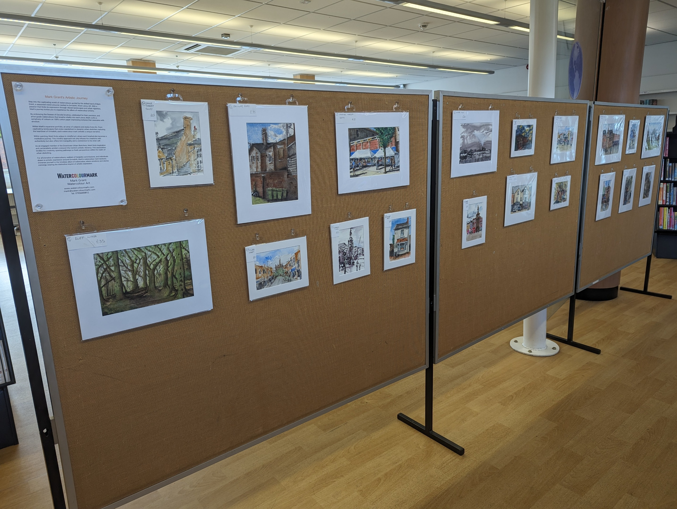 Ormskirk Library Watercolour art exhibition